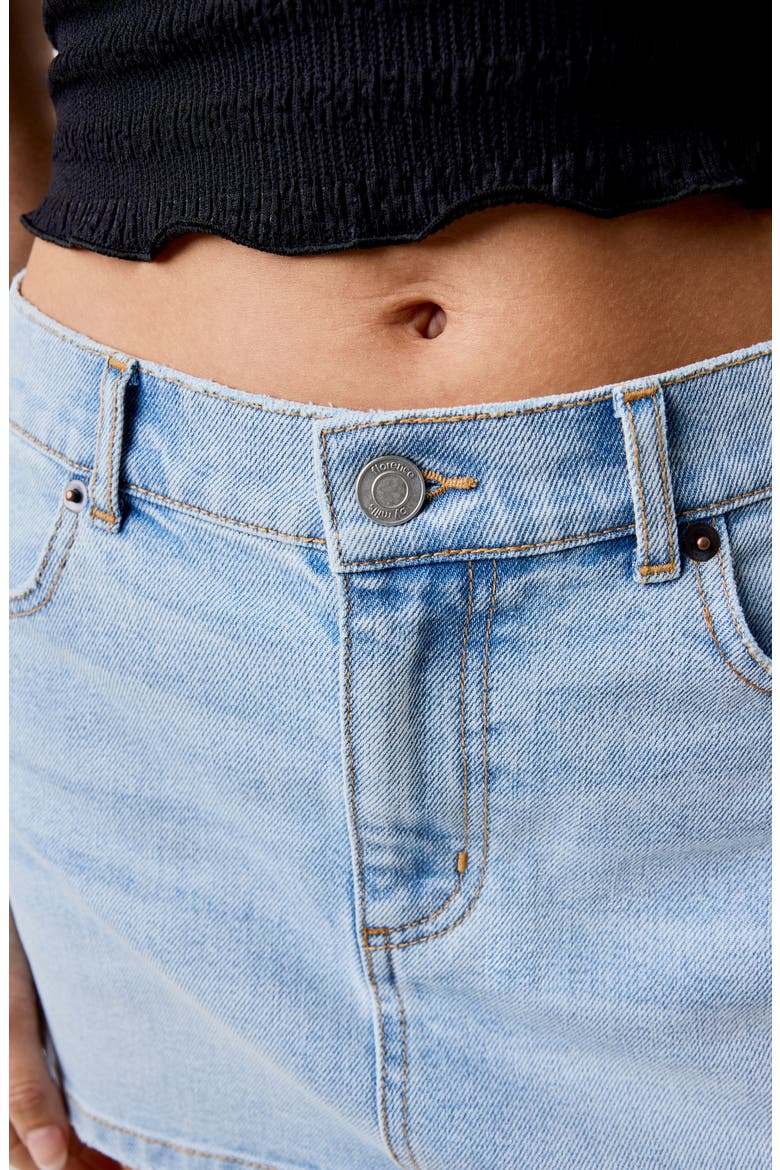 Denim Miniskirt, Alternate, color, LIGHT WASH