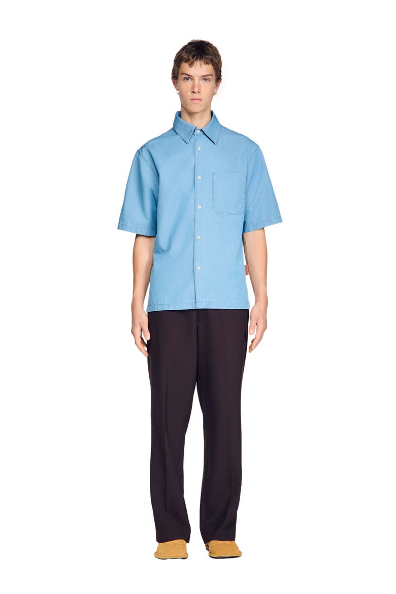 Loose-fit faded shirt, Alternate, color, Blue