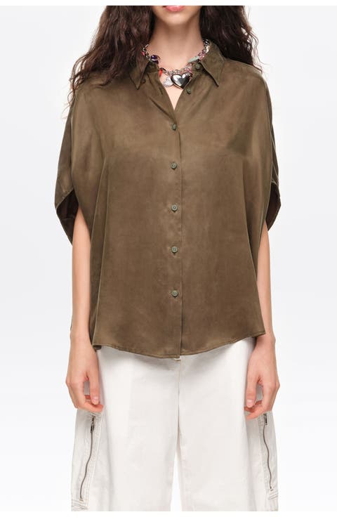 Draped Cape Shirt