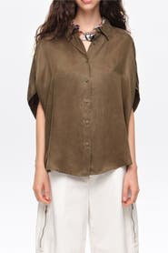Bimba y Lola Draped Cape Shirt