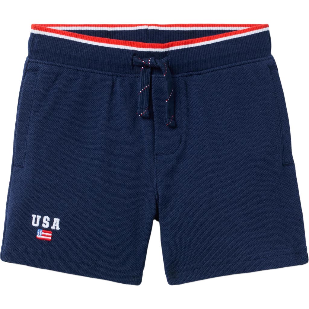 Janie And Jack Boys Pique Pull On Short In Blue
