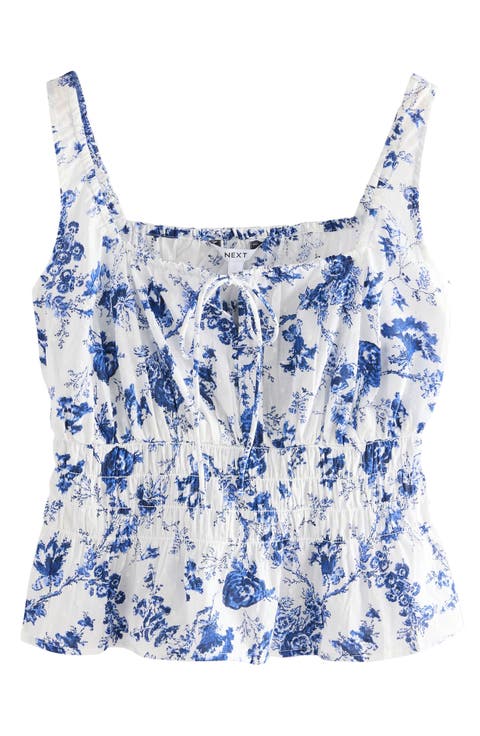 Floral Smocked Cotton Camisole