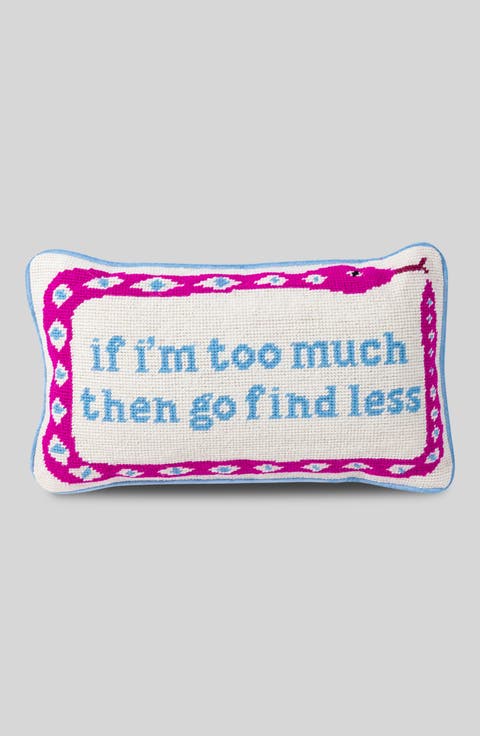 Go Find Less Needlepoint Pillow