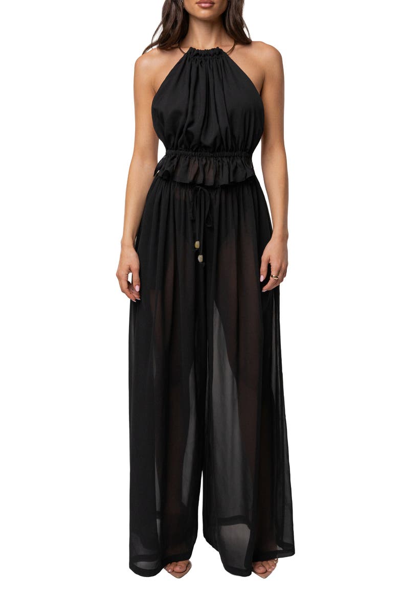 Resort Glow Chiffon Pant, Alternate, color, Black