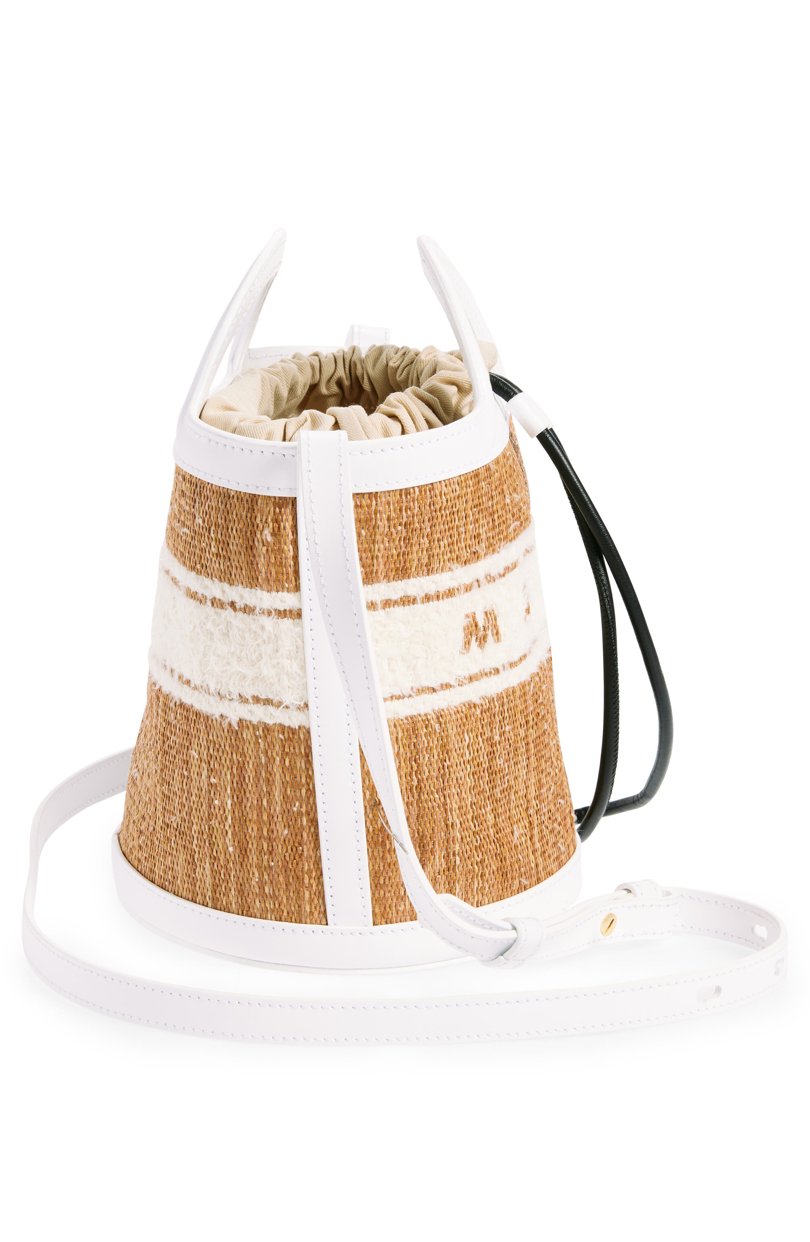 Marni Mini Tropicalia Faux Raffia Bucket Bag, Alternate, color, 