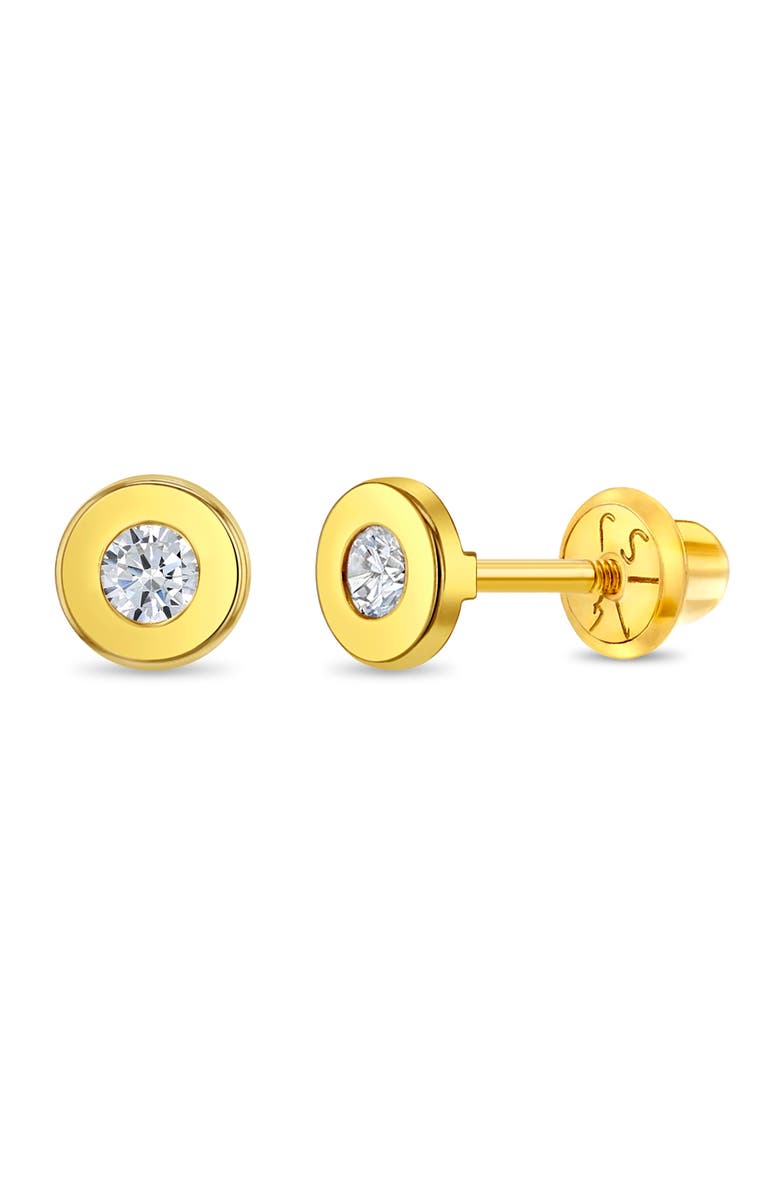 In Season Jewelry 14k Round Bezel Earrings, Main, color, Gold