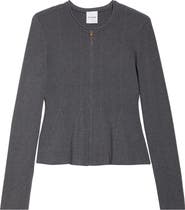 ST. JOHN Rib Knit Peplum Jacket