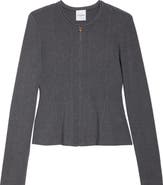 ST. JOHN Rib Knit Peplum Jacket