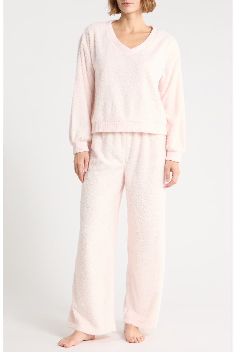 Lounge Day Bouclé Pajamas, Main, color, BALLET PINK