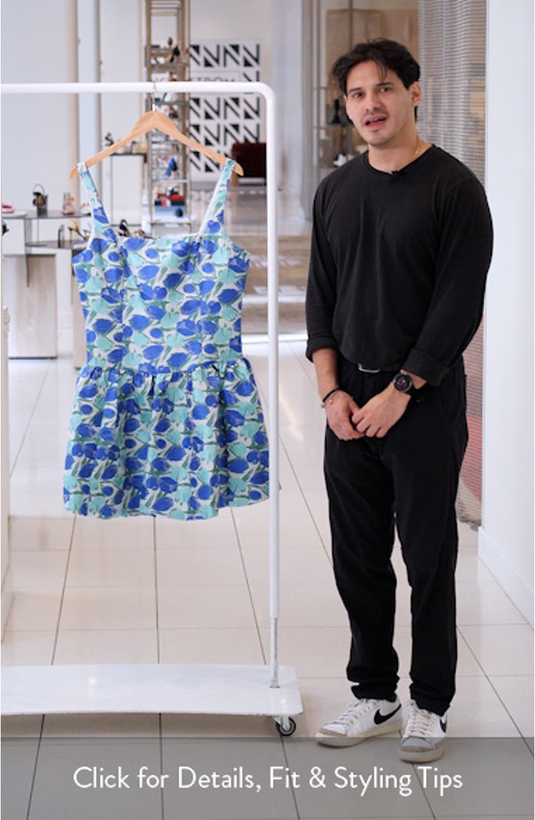 Floral Jacquard Drop Waist Dress, sales video thumbnail