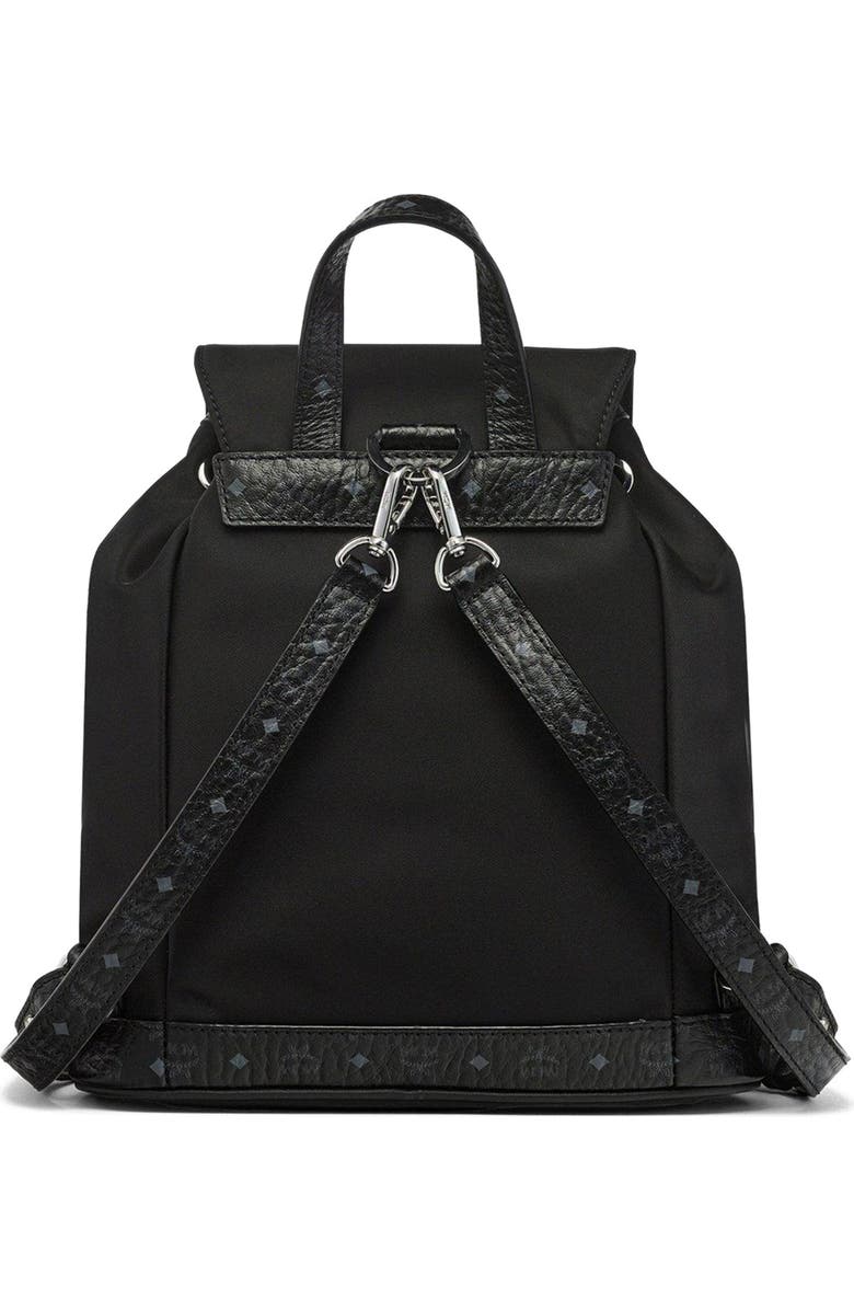 MCM Mini Aren Drawstring Backpack in ECONYL and Leather, Alternate, color,