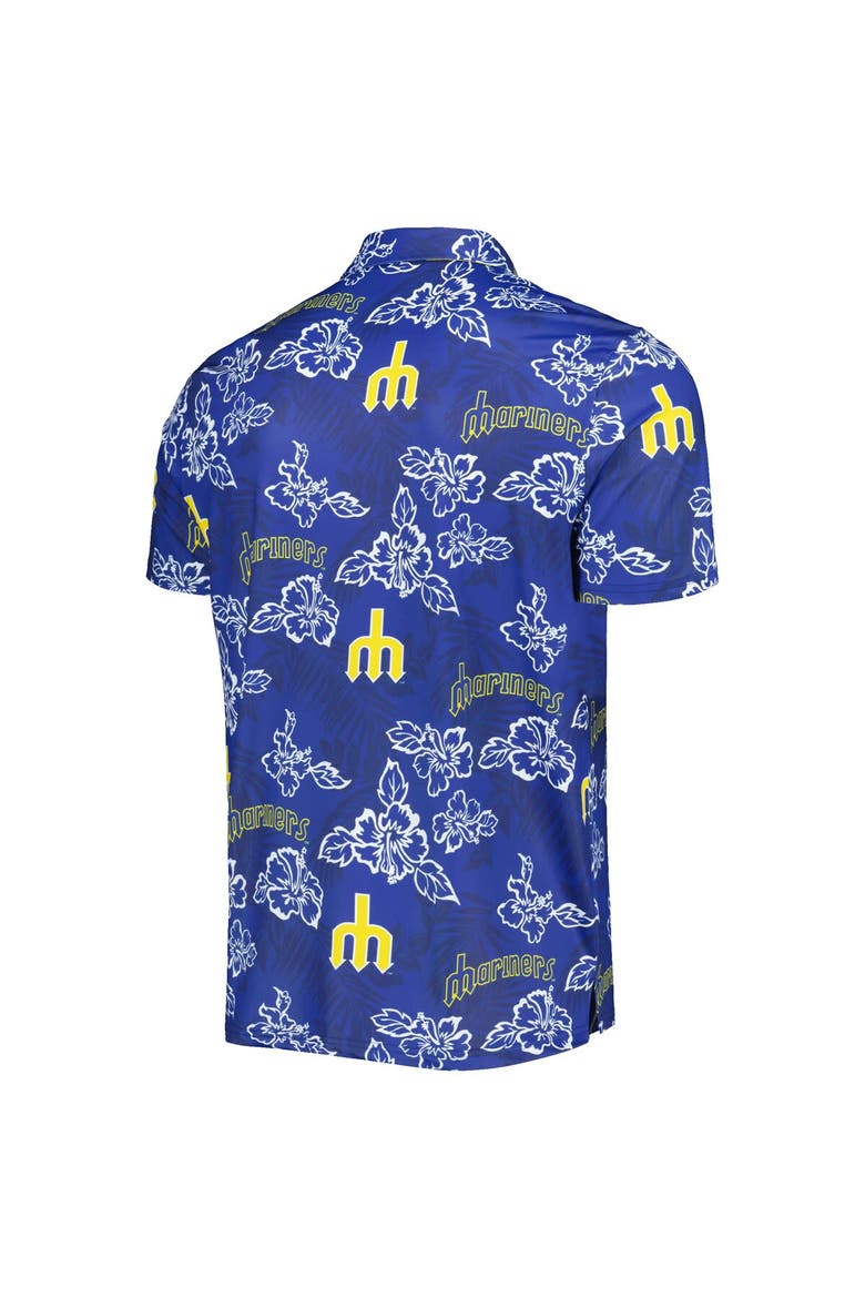 Men's Reyn Spooner Navy Seattle Mariners Cooperstown Collection Puamana Print Polo, Alternate, color, Navy