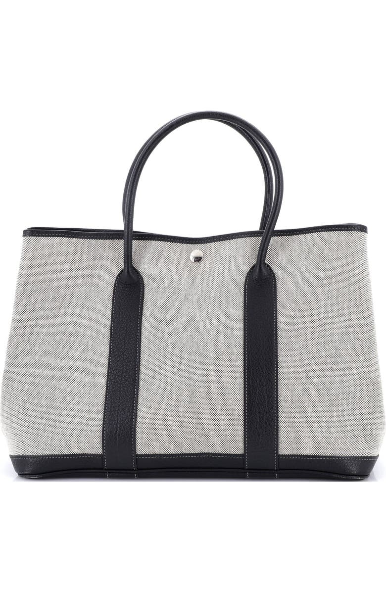 Pre-Owned Hermes Garden Party Tote Toile and Leather 36, Main, color, Bleu Indigo