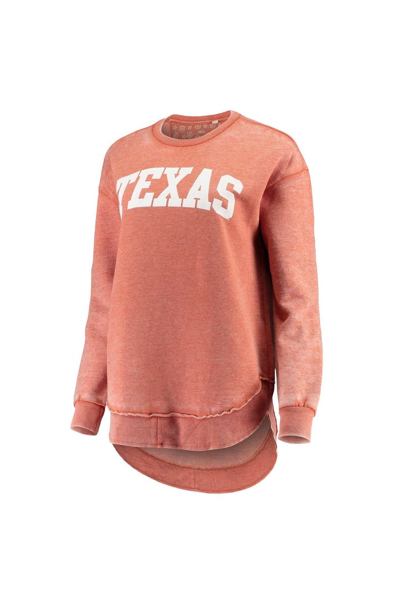 PRESSBOX Women's Pressbox Burnt Orange Texas Longhorns Vintage Wash Pullover Sweatshirt, Alternate, color, Burnt Orange