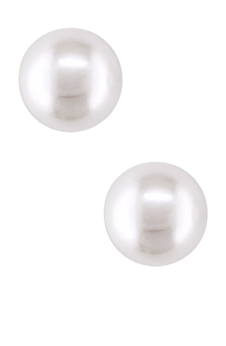 DELMAR 14K Yellow Gold 8-8.5mm White Freshwater Pearl Stud Earrings, Alternate, color, 