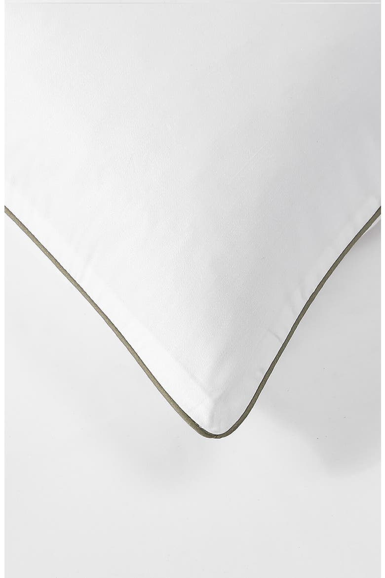 Set of 2 Contrast Piping Shams, Alternate, color, WHITE / BOULDER