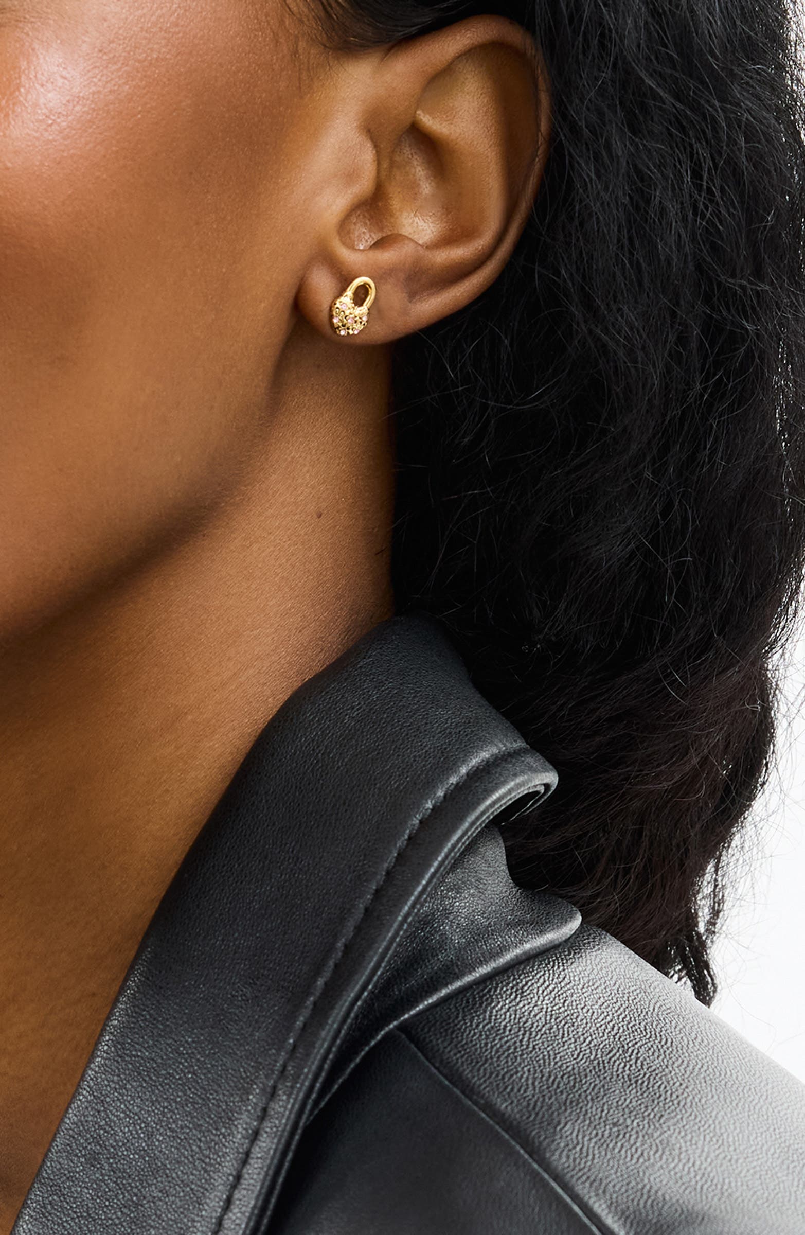 COACH Monogram Heart Padlock Stud Earrings (Women) | Nordstrom