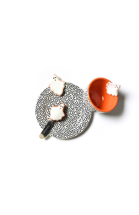 Ghost Embellishment Plate Bowl and Spreader Set
