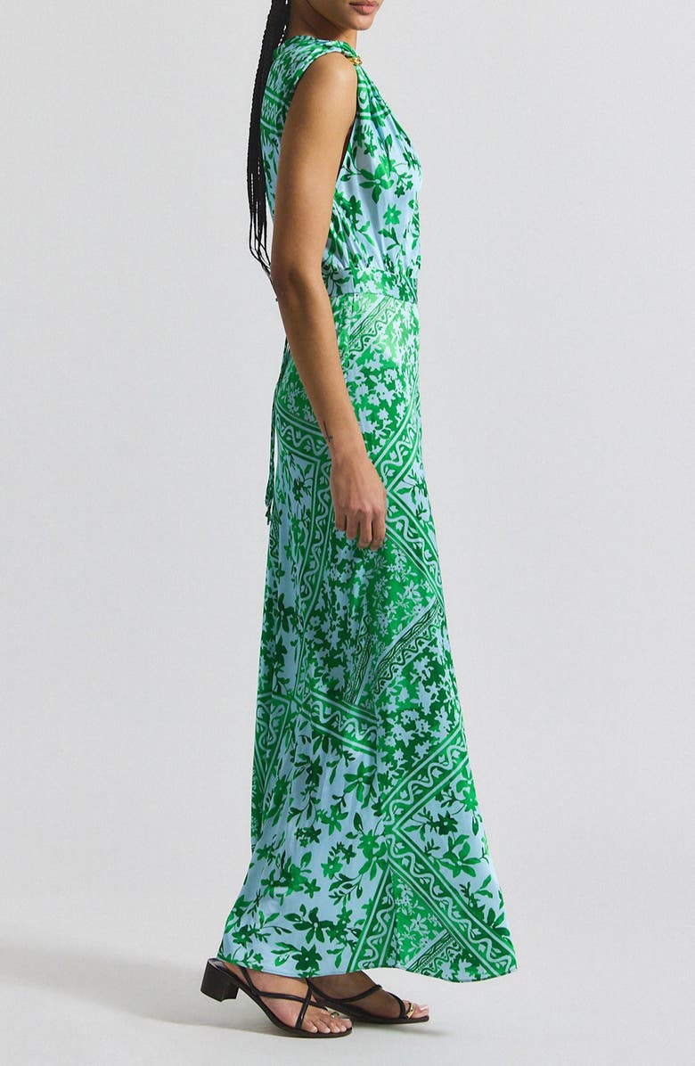 Derek Lam 10 Crosby Maritza Watercolor Tile Print Maxi Dress, Alternate, color, Kelly Green Multi