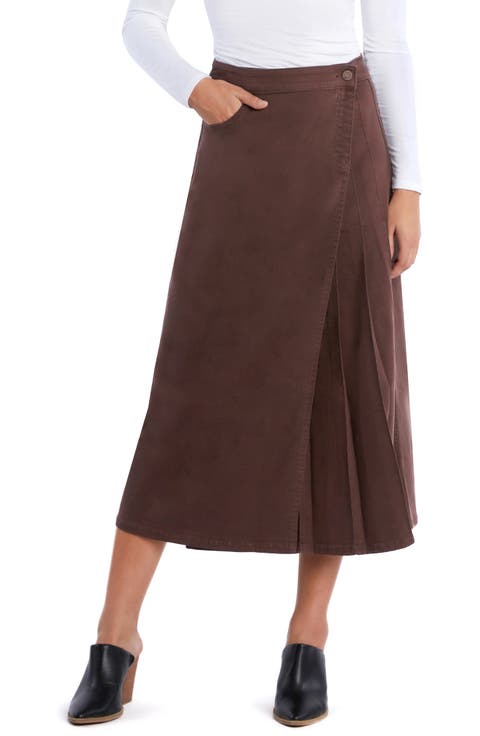 Delphine Side Pleat Denim Maxi Skirt