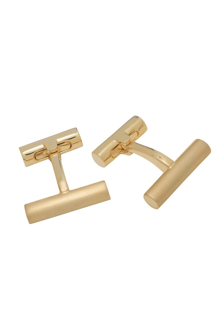 Gold Tone Bar Cufflinks, Main, color, Gold