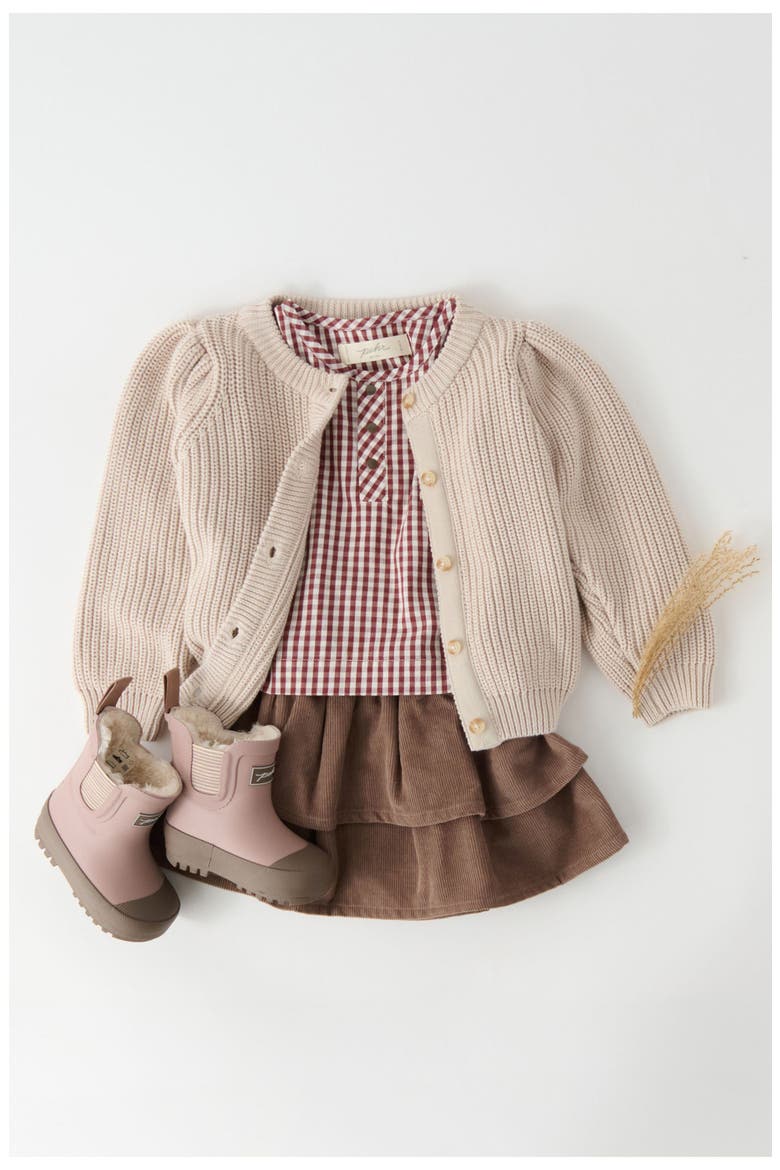 Kids' Tiered Corduroy Skirt, Alternate, color, PORTOBELLO