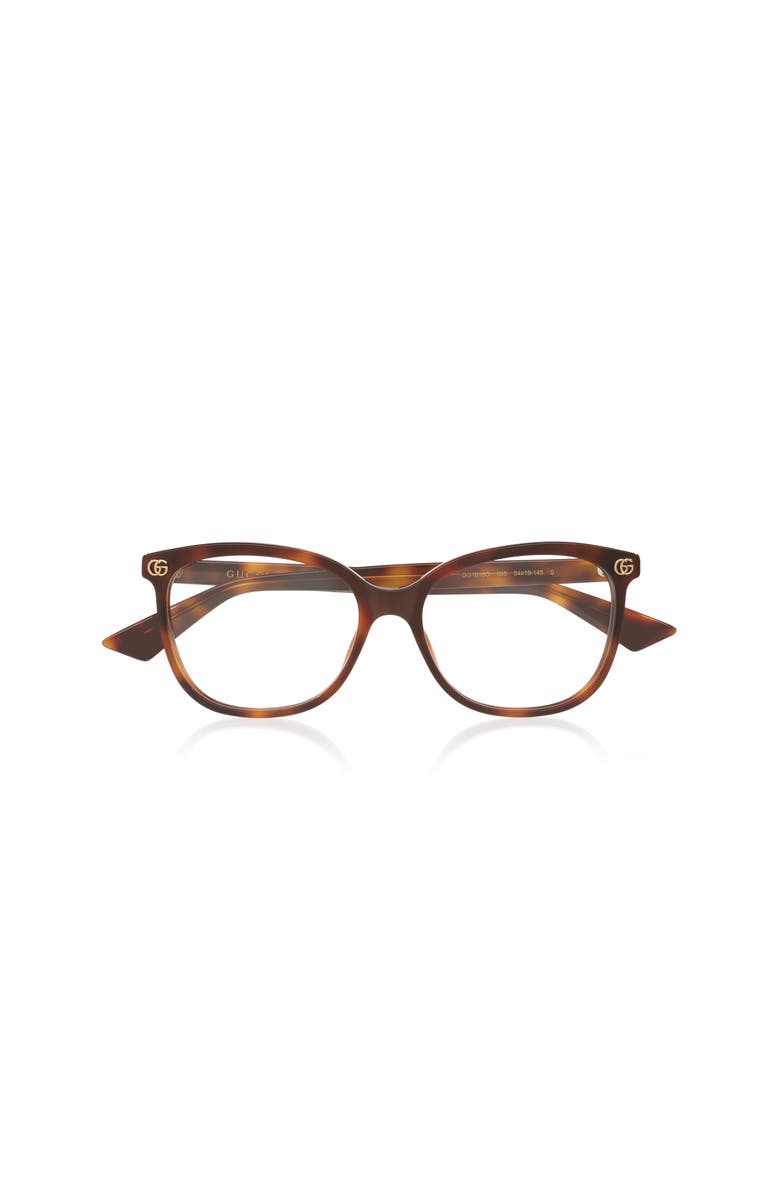Gucci 54mm Rectangle optical glasses, Alternate, color, Tortoise