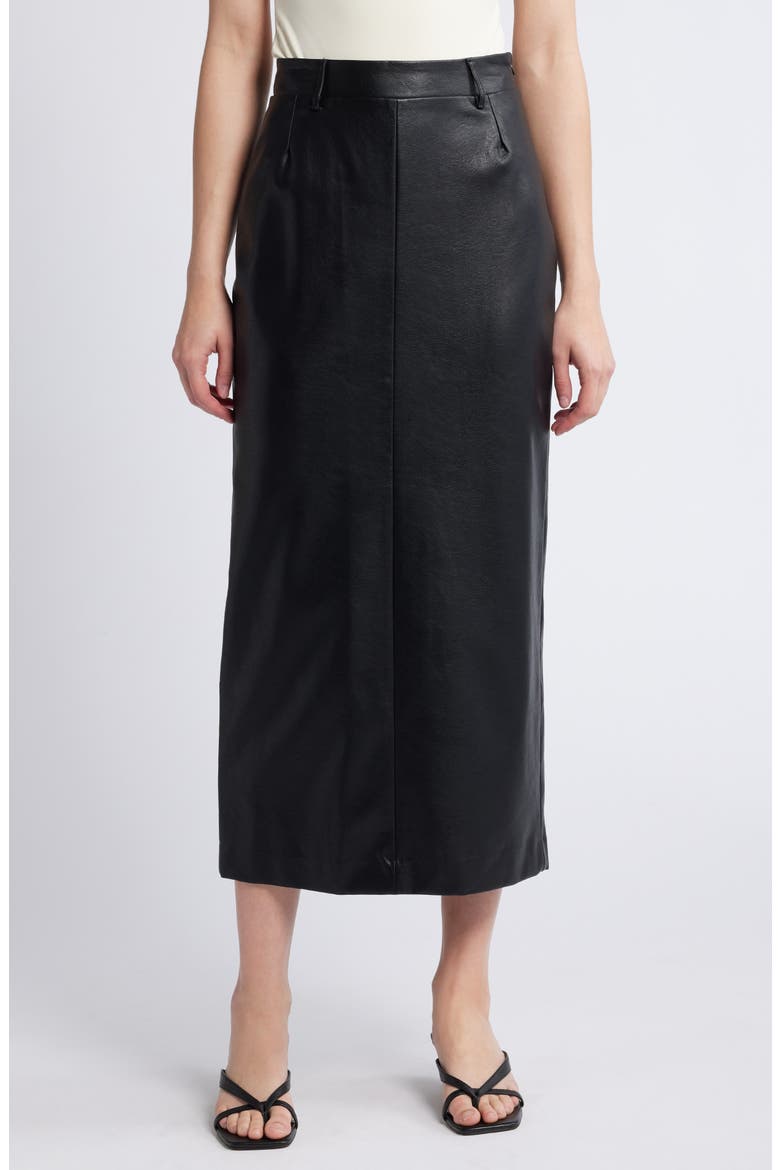 Yve Faux Leather Maxi Skirt, Main, color, BLACK