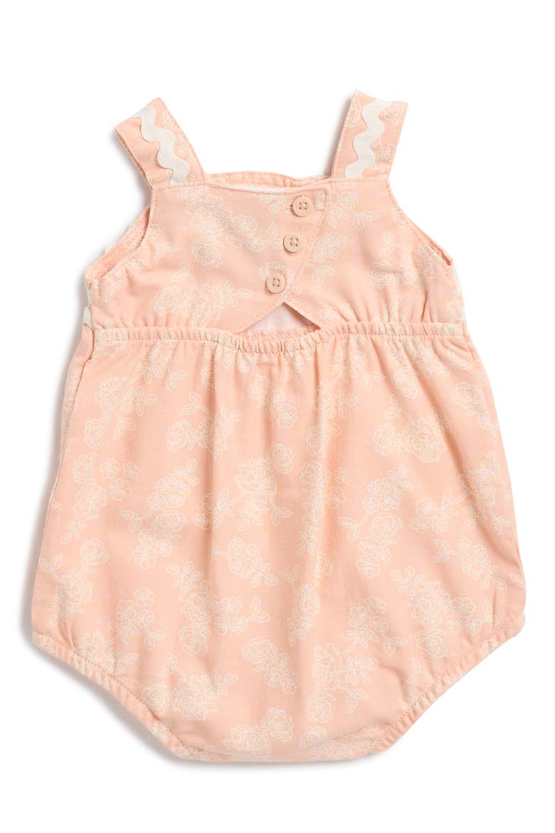 Ric Rac Bubble Romper & Sunhat Set, Alternate, color, PEACH MELBA