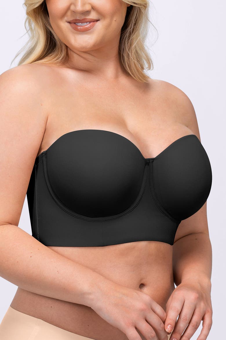 Strapless Convertible Underwire Bra Full Coverage, Alternate, color, Black