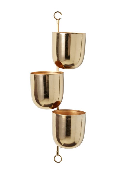 Goldtone Metal Indoor & Outdoor Layered Wall Planter