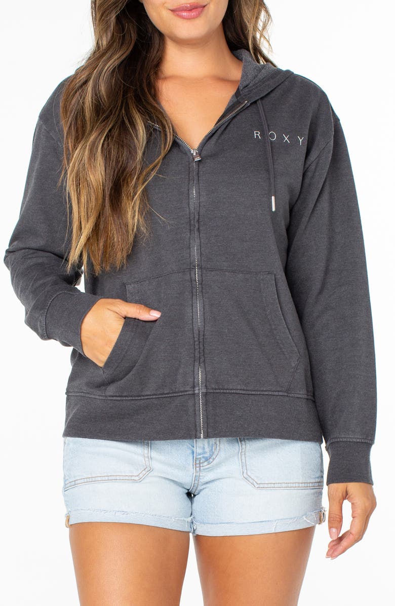 Roxy Sweet Rhythm Full Zip Hoodie, Main, color, Phantom