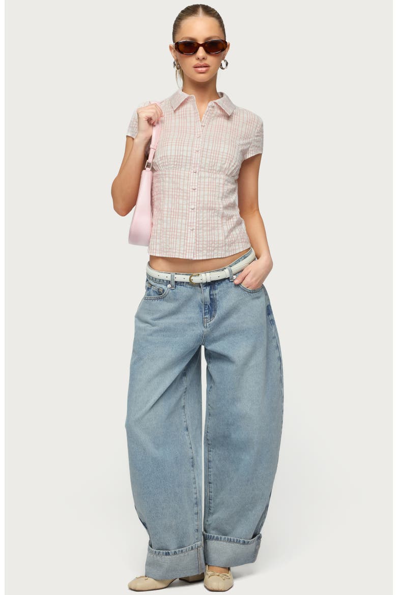 Kella Low Rise Baggy Wide Leg Jeans, Alternate, color, BLUE-VINTAGE-WASHED