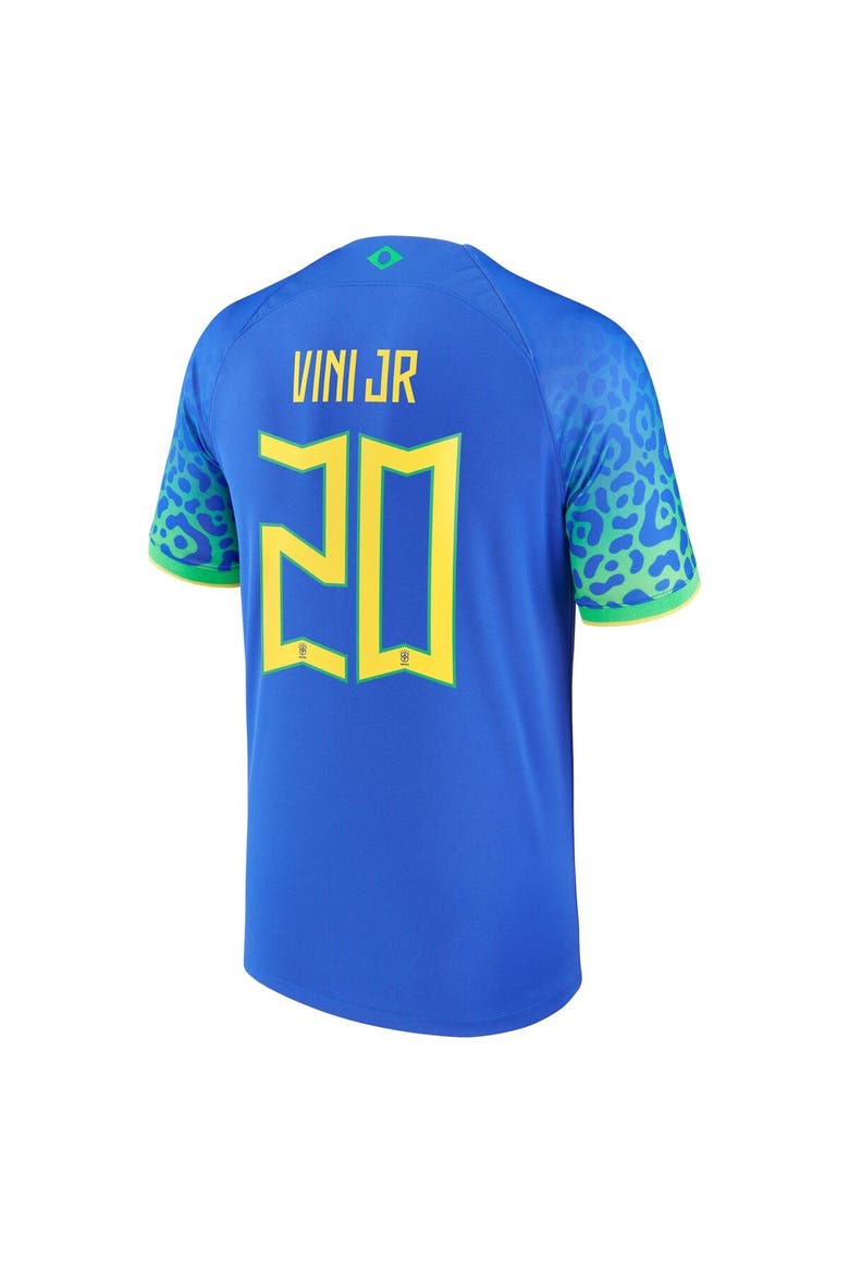 Men's Nike Vinicius Junior Blue Brazil National Team 2022/23 Replica Away Jersey, Alternate, color, Blue