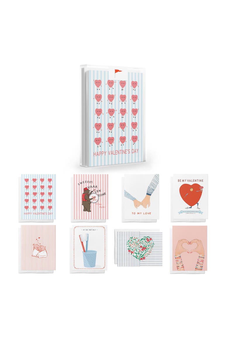 8ct. Assorted Valentine's Day Friendship Greeting Card Pack Sets, Main, color, Stripes