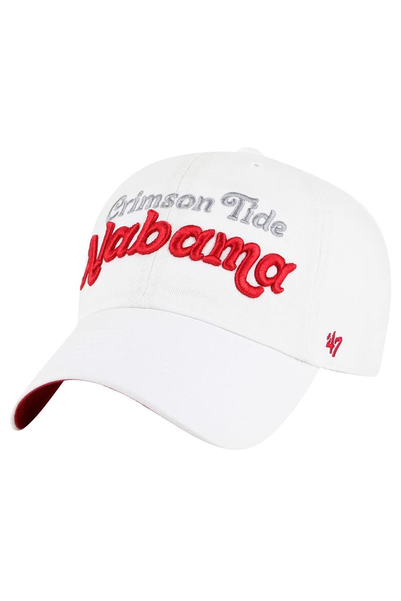 Women's '47 White Alabama Crimson Tide Pensacola Clean Up Adjustable Hat, Main, color, White