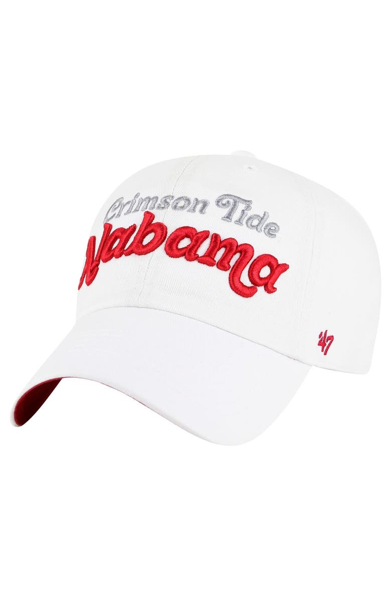 '47 Women's '47 White Alabama Crimson Tide Pensacola Clean Up Adjustable Hat, Main, color, White