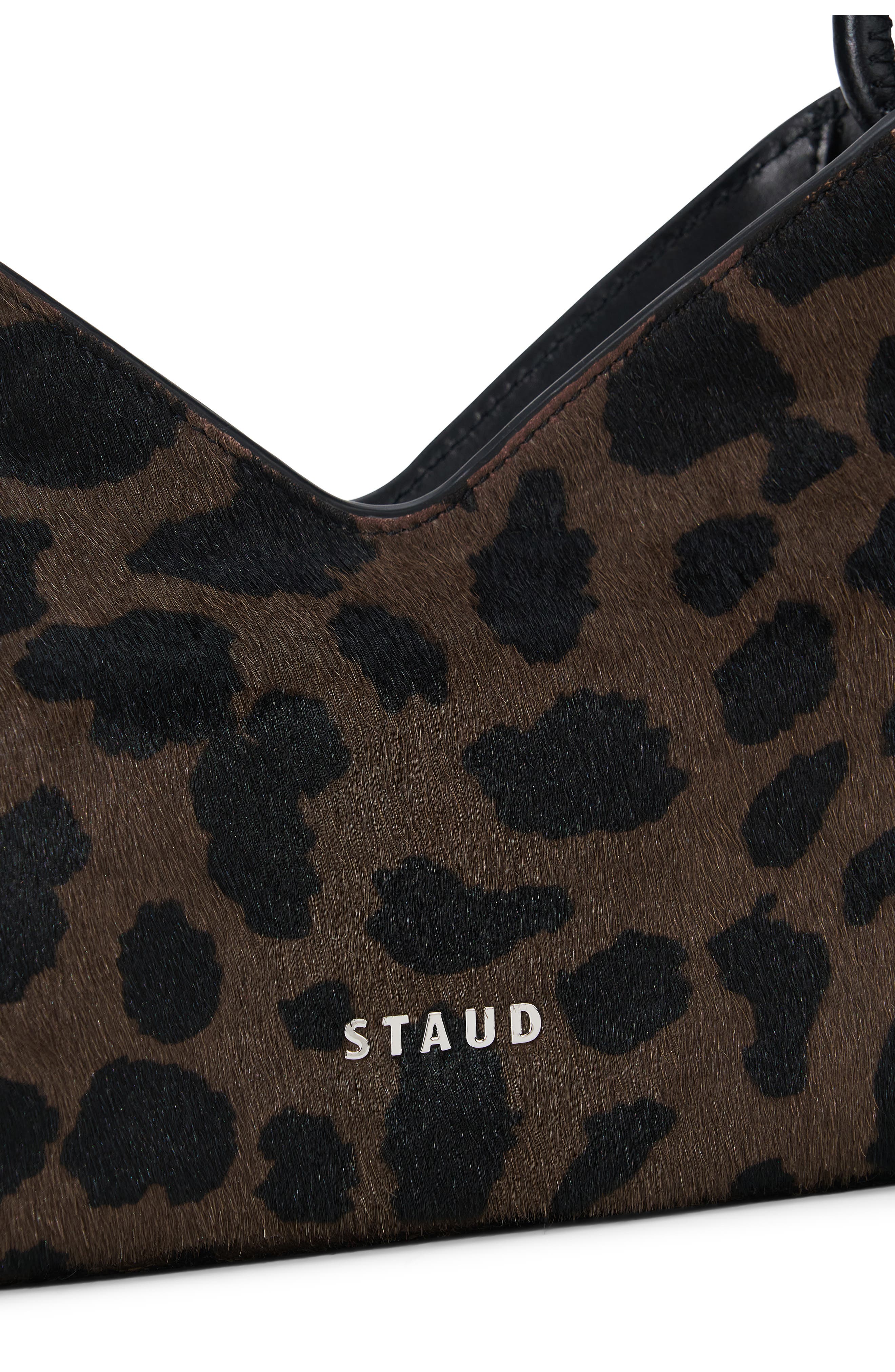 STAUD Valerie Genuine Calf Hair Shoulder Bag, Alternate, color, Leopard