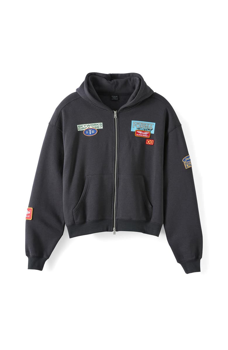 Cotton On Men's Cropped Zip Up Graphic Hoodie, Main, color, Washed Black  Skyworks