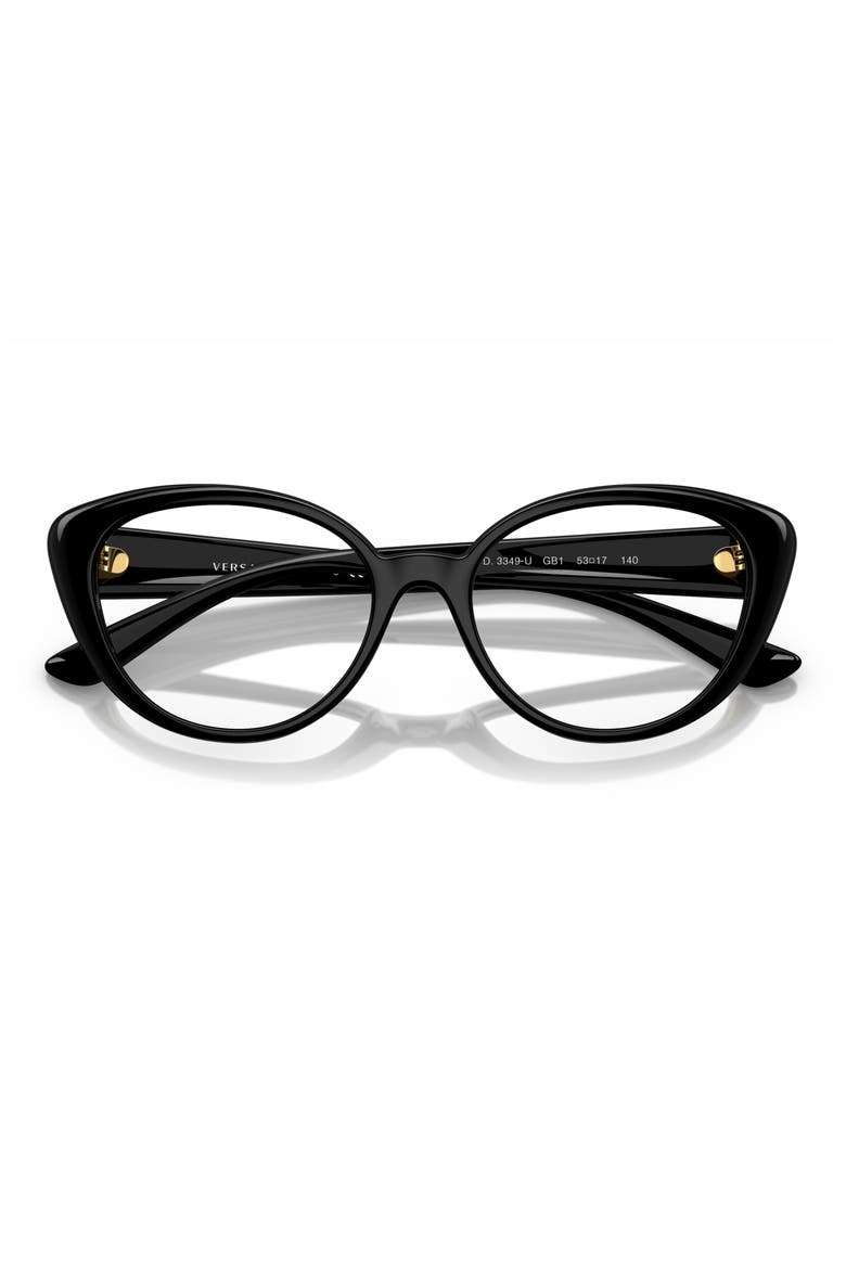 53mm Cat Eye Optical Glasses, Alternate, color, BLACK