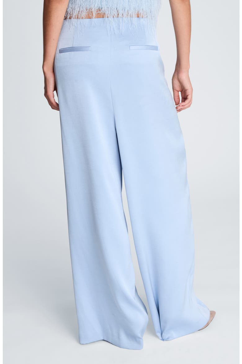 High Waist Wide Leg Stitched Tuck Satin Pants, Alternate, color, SERENE BLUE