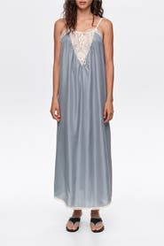 BIMBA Y LOLA Silk Lace Strap Maxi Dress