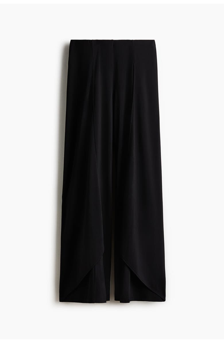 H&M Wide Jersey Trousers, Main, color, Black