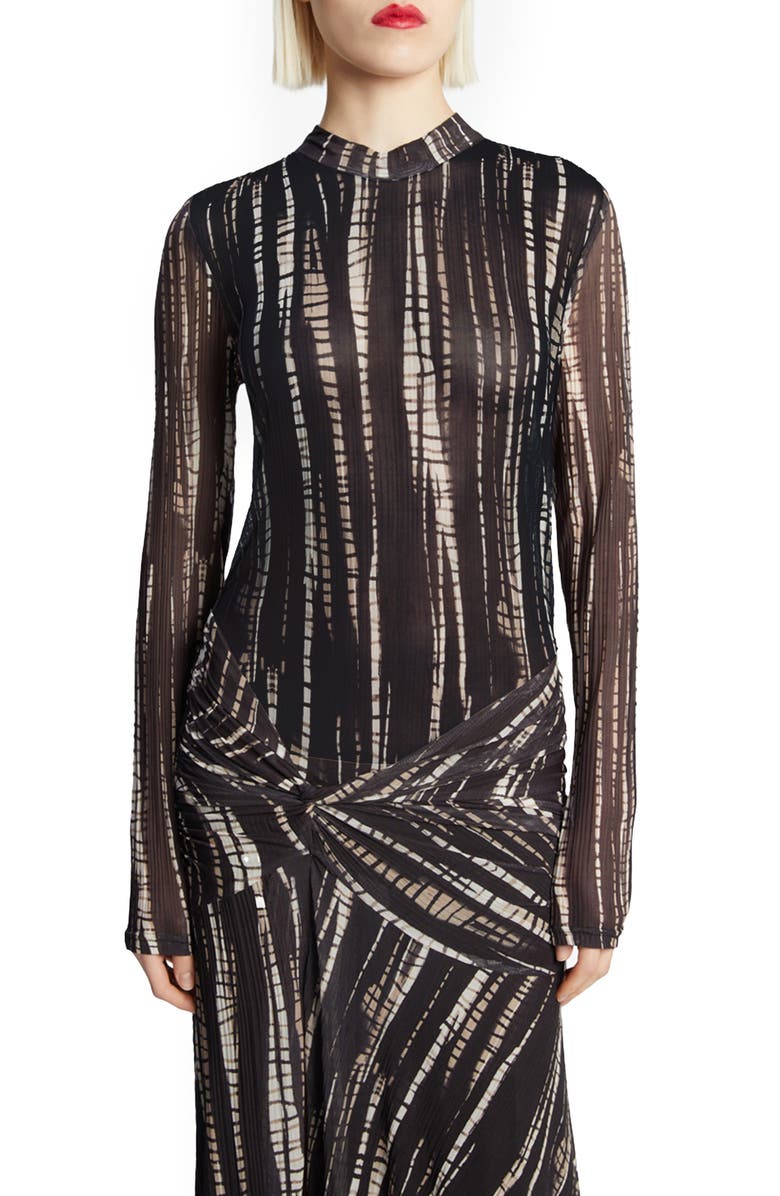 Bardot Lea Long Sleeve Mesh Dress, Alternate, color, 