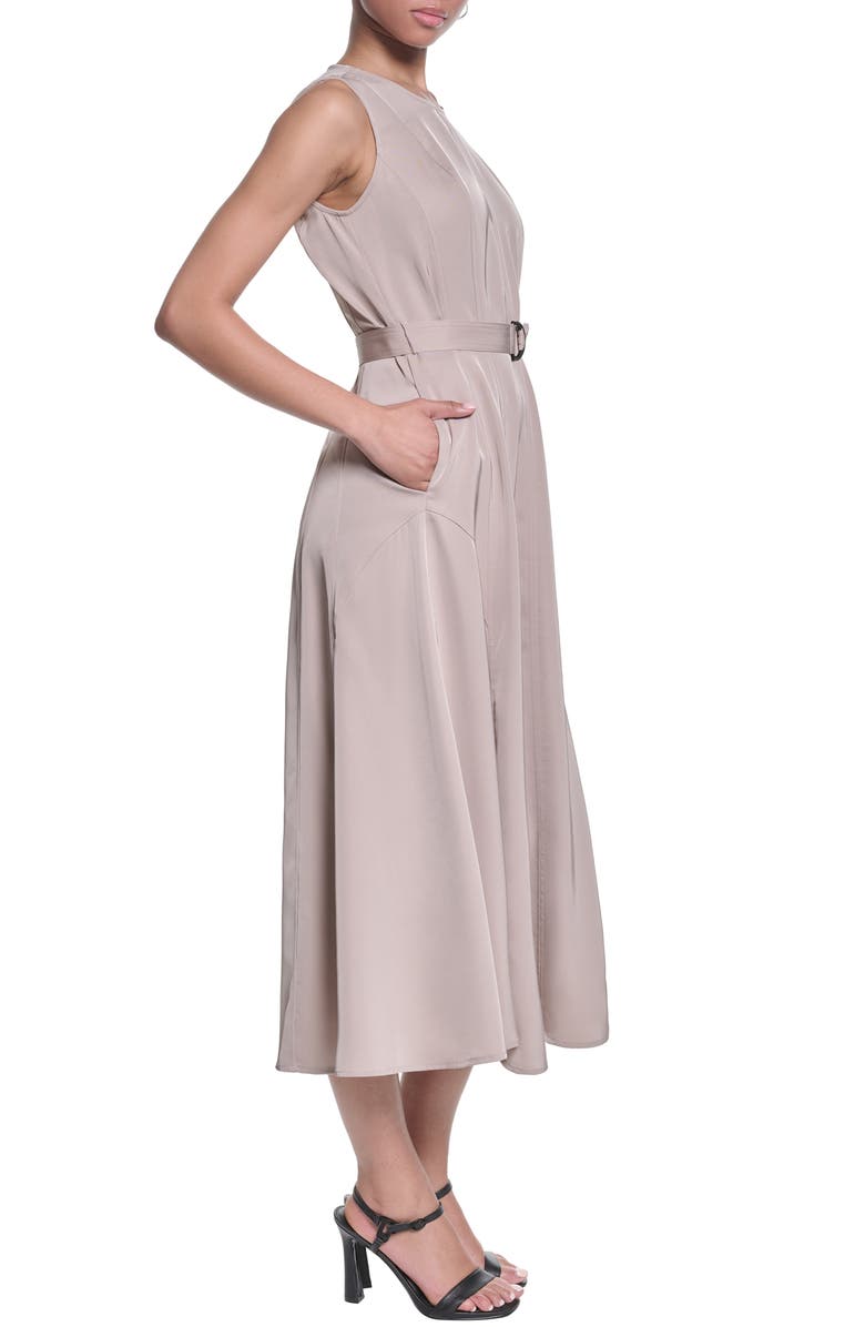 KARL LAGERFELD Belted Sleeveless Midi Dress, Alternate, color, 