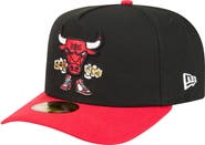 New Era Men's New Era Black Chicago Bulls Injection Cartoon Logo A-Frame 59FIFTY Fitted Hat