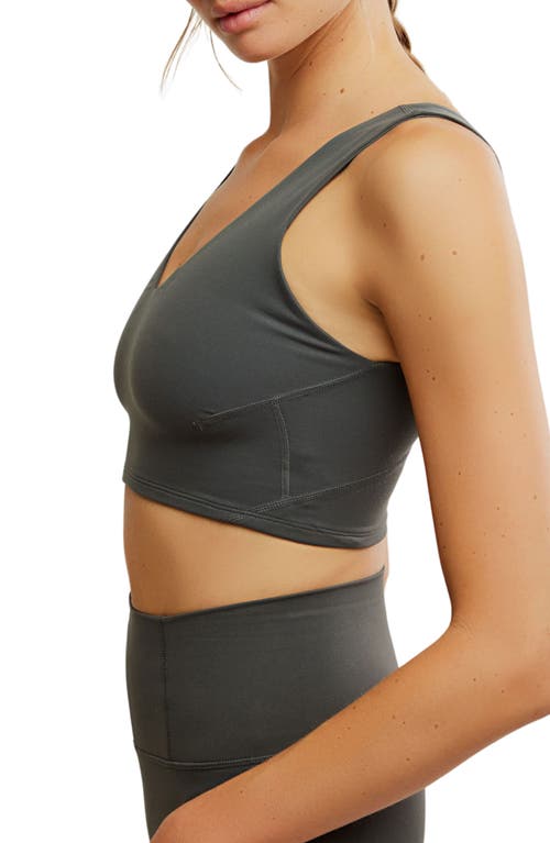 Free People Fp Movement Never Better Crop V-neck Tank In Gray