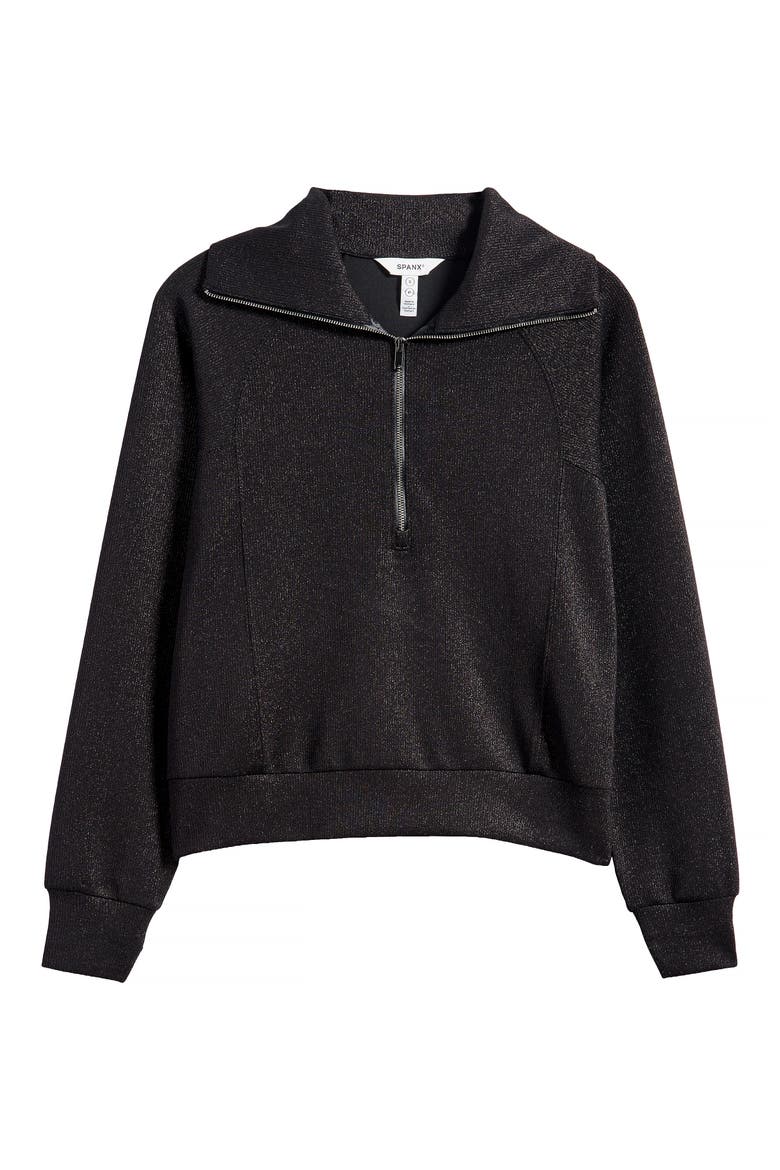 AirEssentials Shine Half Zip Sweatshirt, Alternate, color, VERY BLACK GUNMETAL