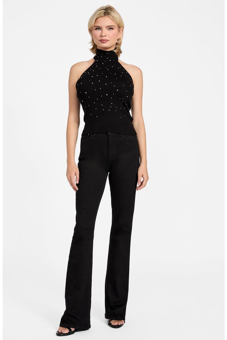 Minara Turtleneck Halter Sweater, Alternate, color, JET BLACK