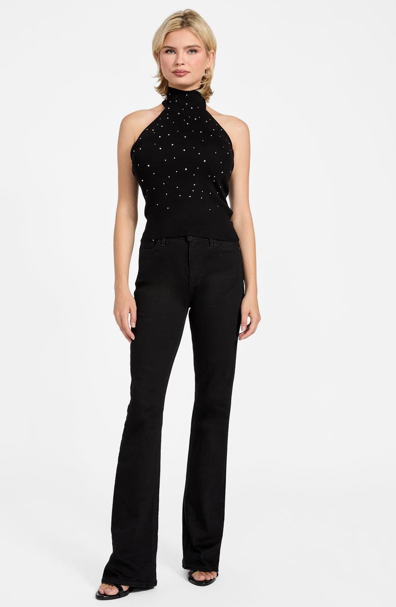 GUESS Minara Turtleneck Halter Sweater, Alternate, color, Jet Black